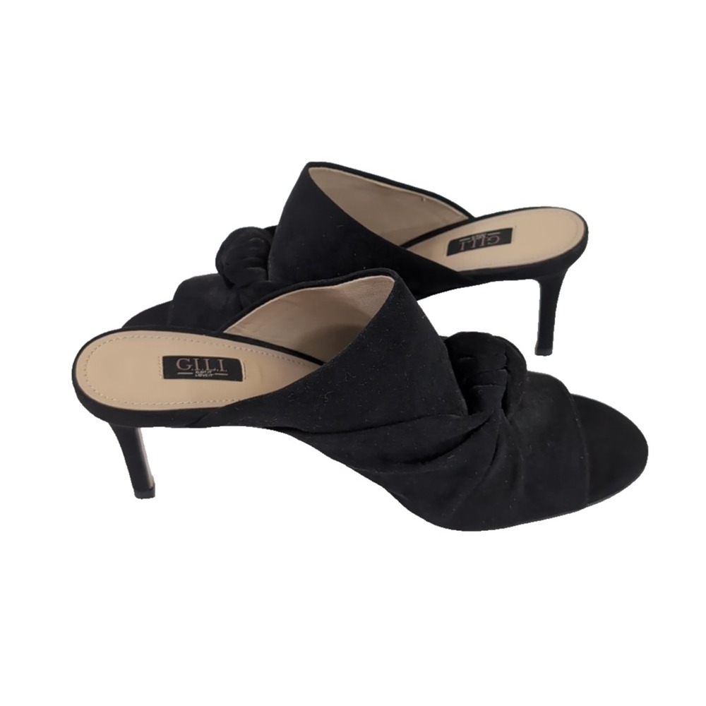 G.I.L.I. High Heel Mule Open Toe Shoe Womens 7 Black Dressy Cocktail Party Event - Picture 11 of 12